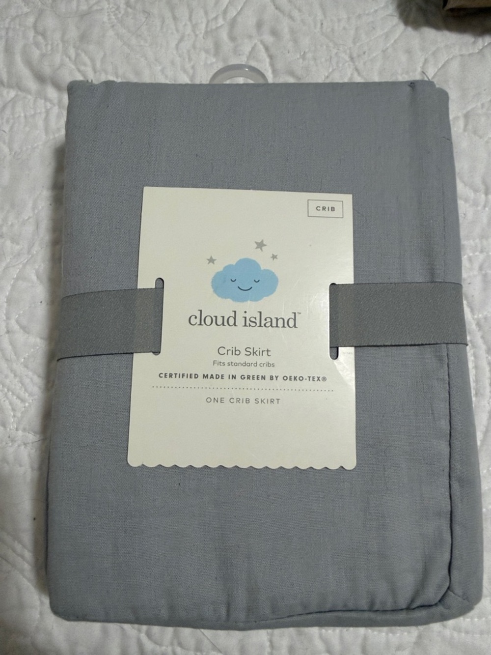 cloud island Gray Crib Skirt